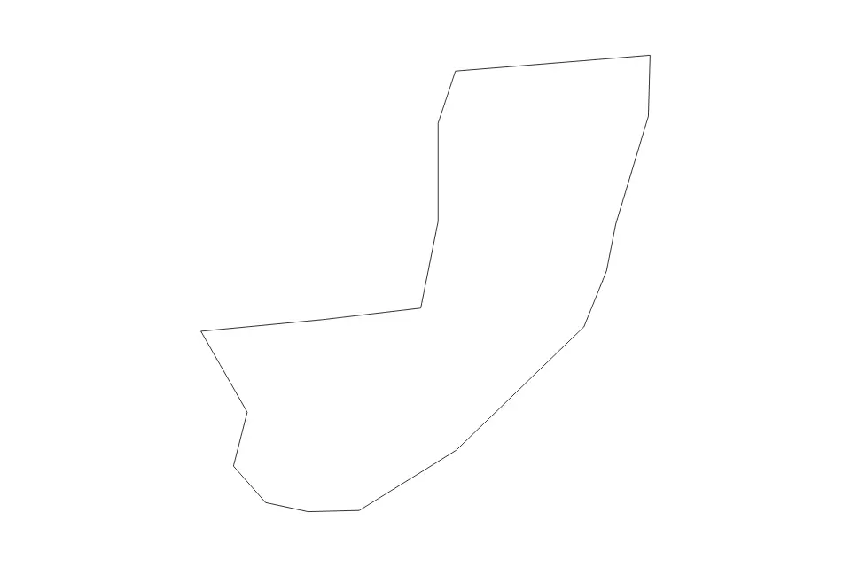 Outline map of Sheema District, Uganda with subdivision borders.