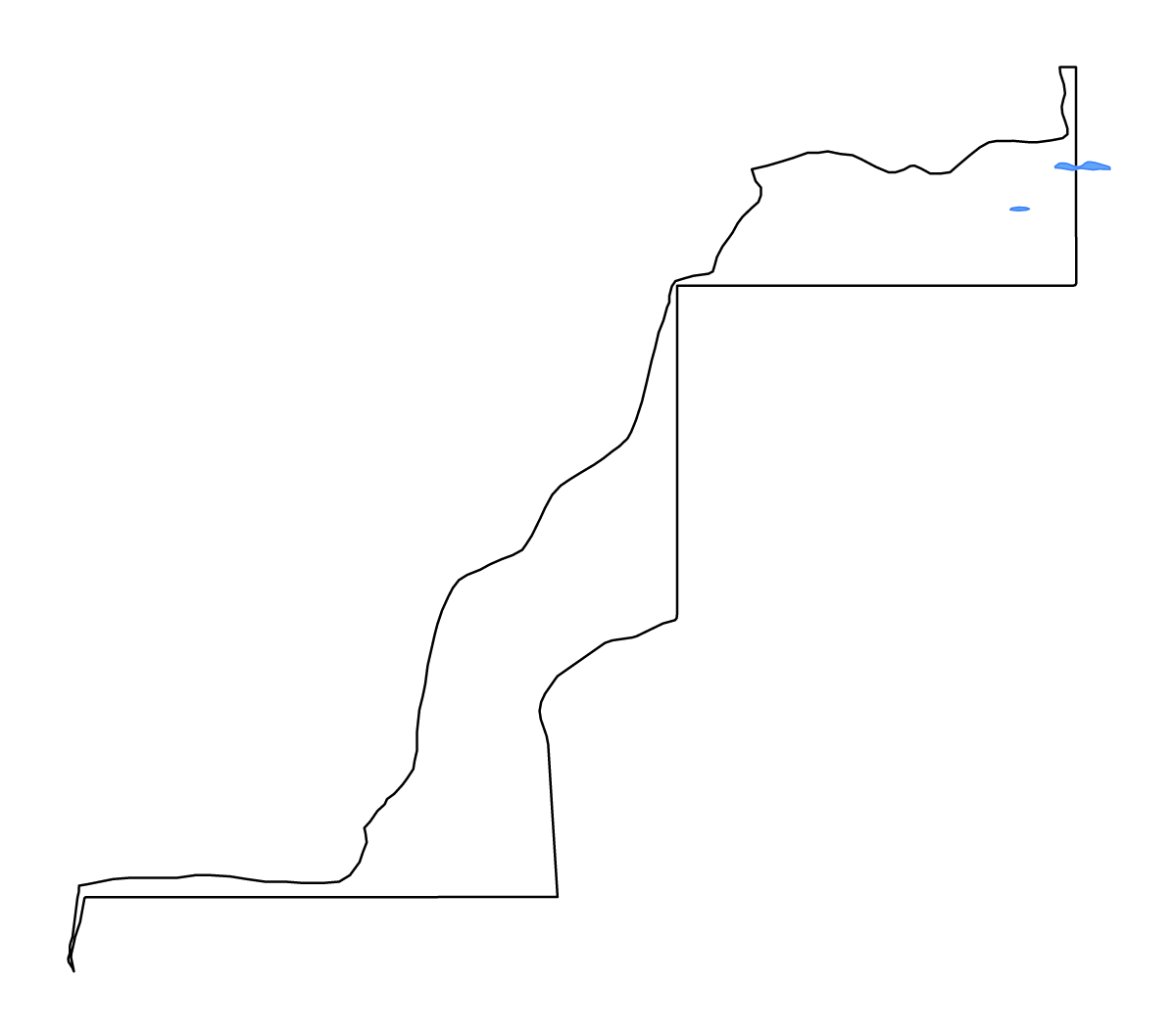 Mapa de contorno de Western Sahara (place), Western Sahara con lagos y ríos.