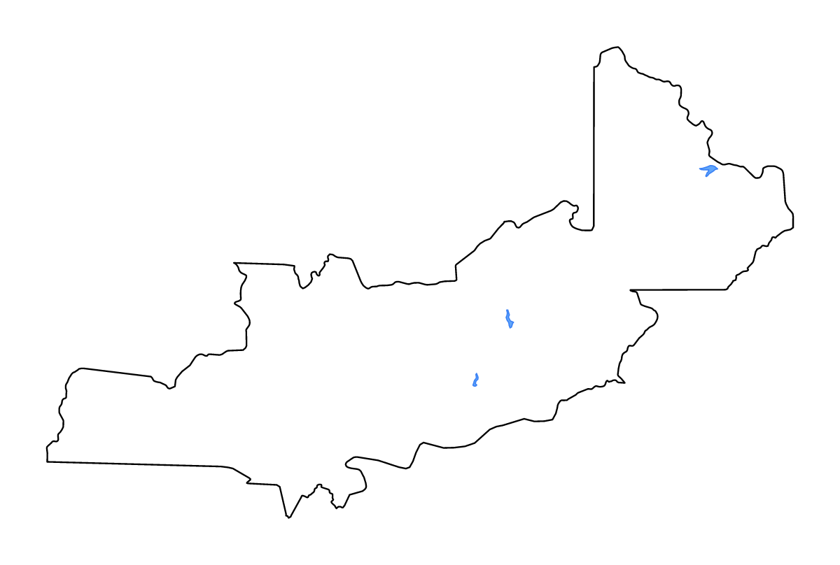 Carte de contour de Central, Zambia avec lacs et rivières.