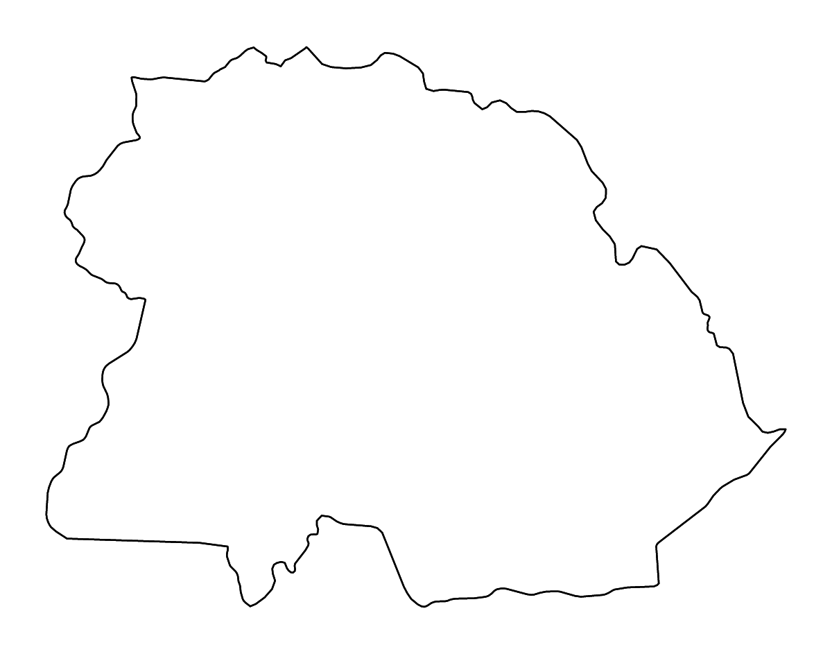 Mapa de contorno de Copperbelt, Zambia con ríos.
