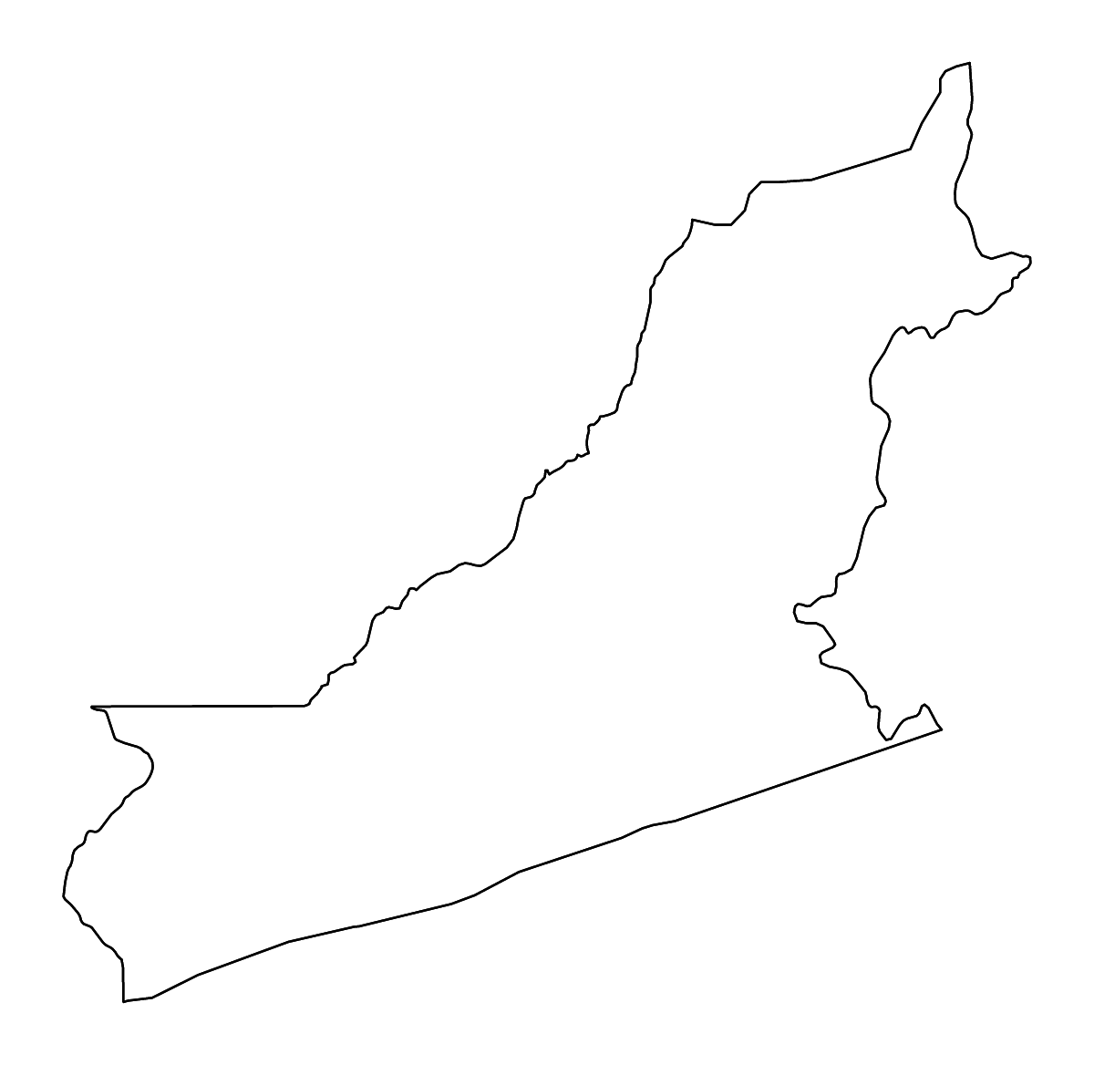 Mapa de contorno de Eastern, Zambia con ríos.