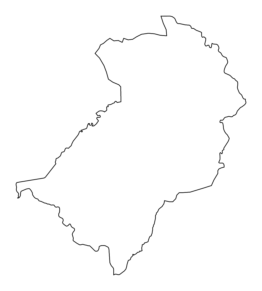 Carte de contour de Muchinga, Zambia avec rivières.