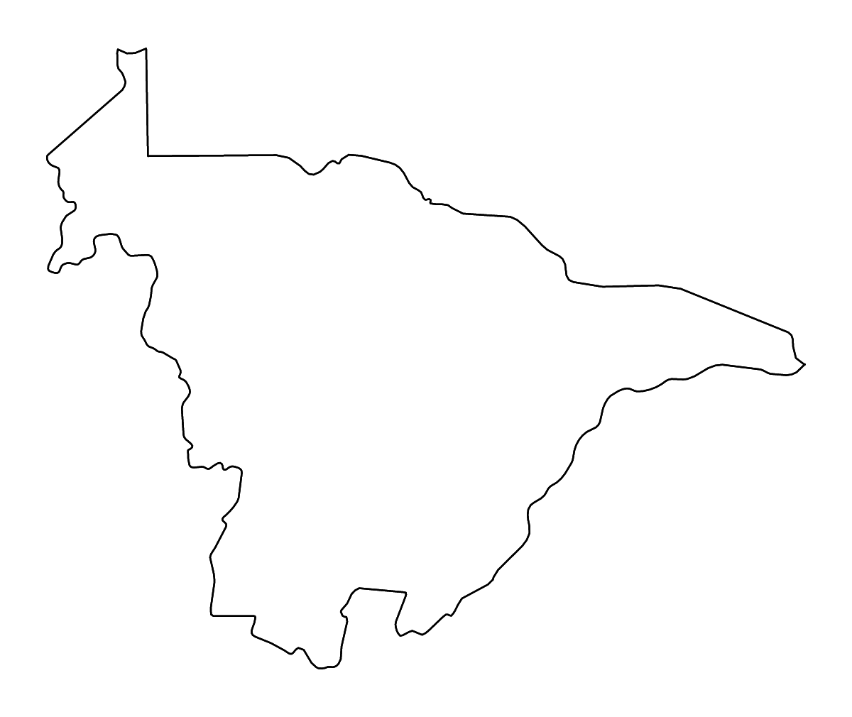 Carte de contour de Mashonaland Central, Zimbabwe avec rivières.