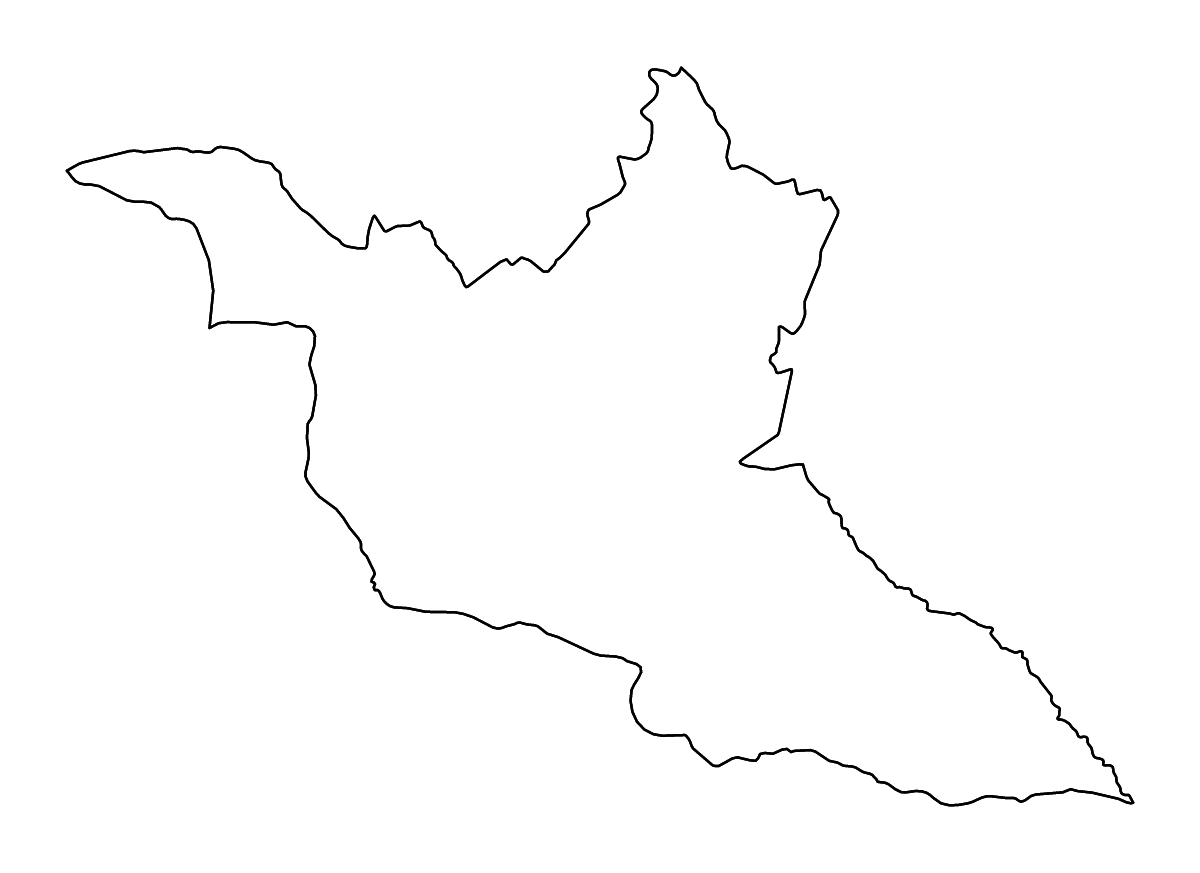 Carte de contour de Matabeleland South, Zimbabwe avec rivières.