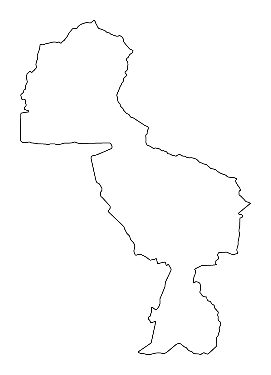 Carte de contour de Midlands, Zimbabwe avec rivières.