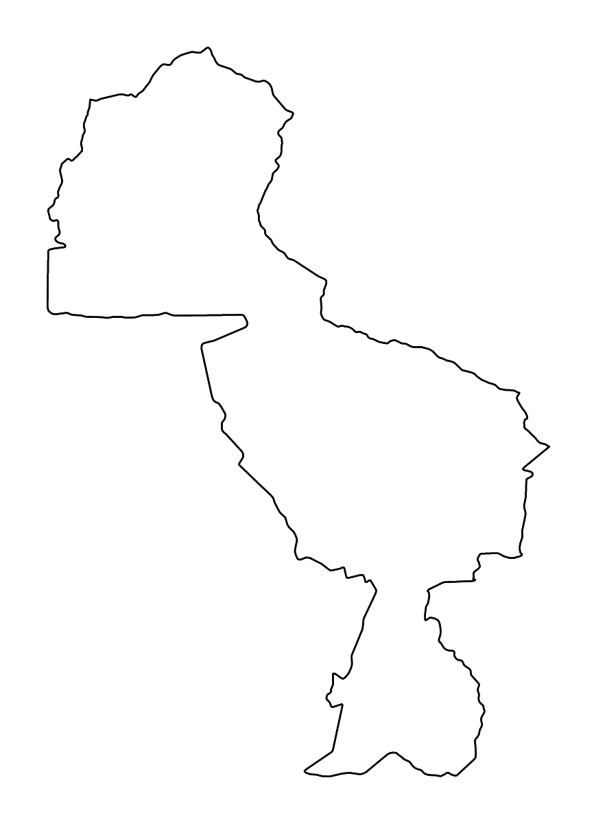 Mapa de contorno de Midlands, Zimbabwe con ríos.