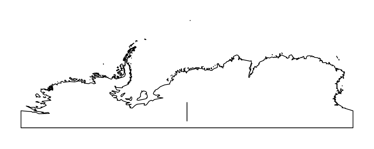 Outline map of Antarctica with internal administrative boundaries.