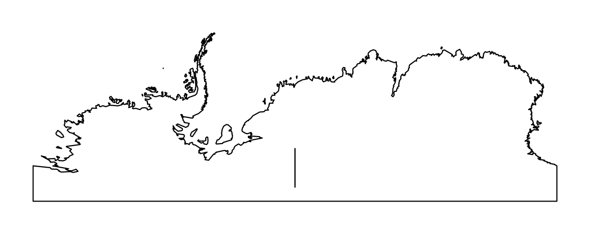 Mapa de contorno de Antarctica.