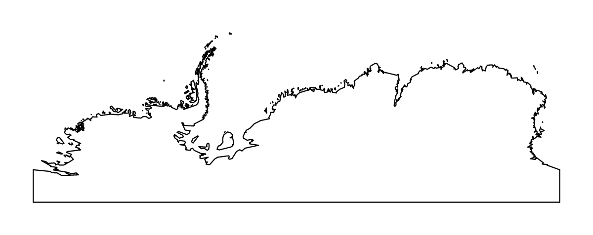 Mapa de contorno de Antarctica.