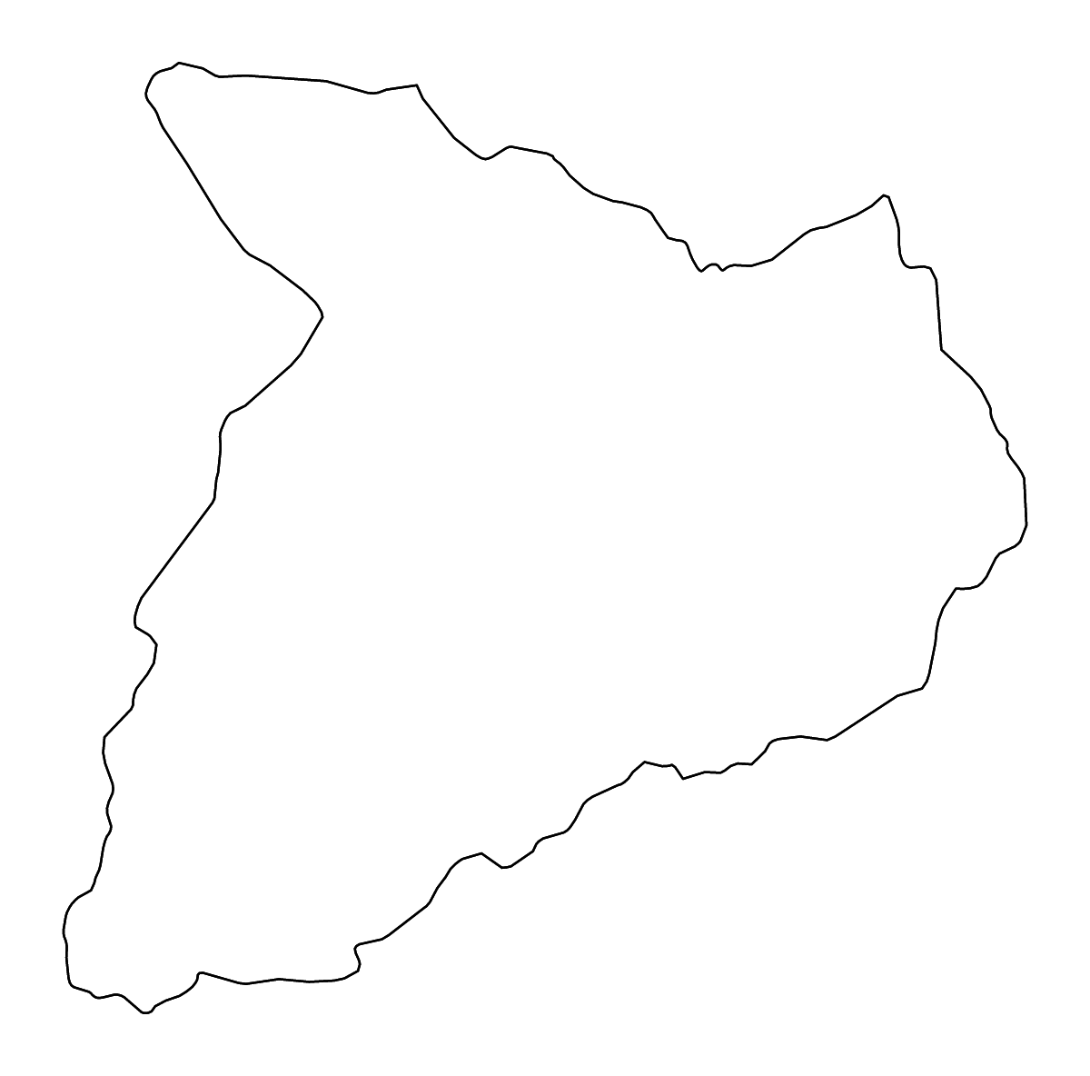 Mapa de contorno de Baghlan, Afghanistan con ríos.