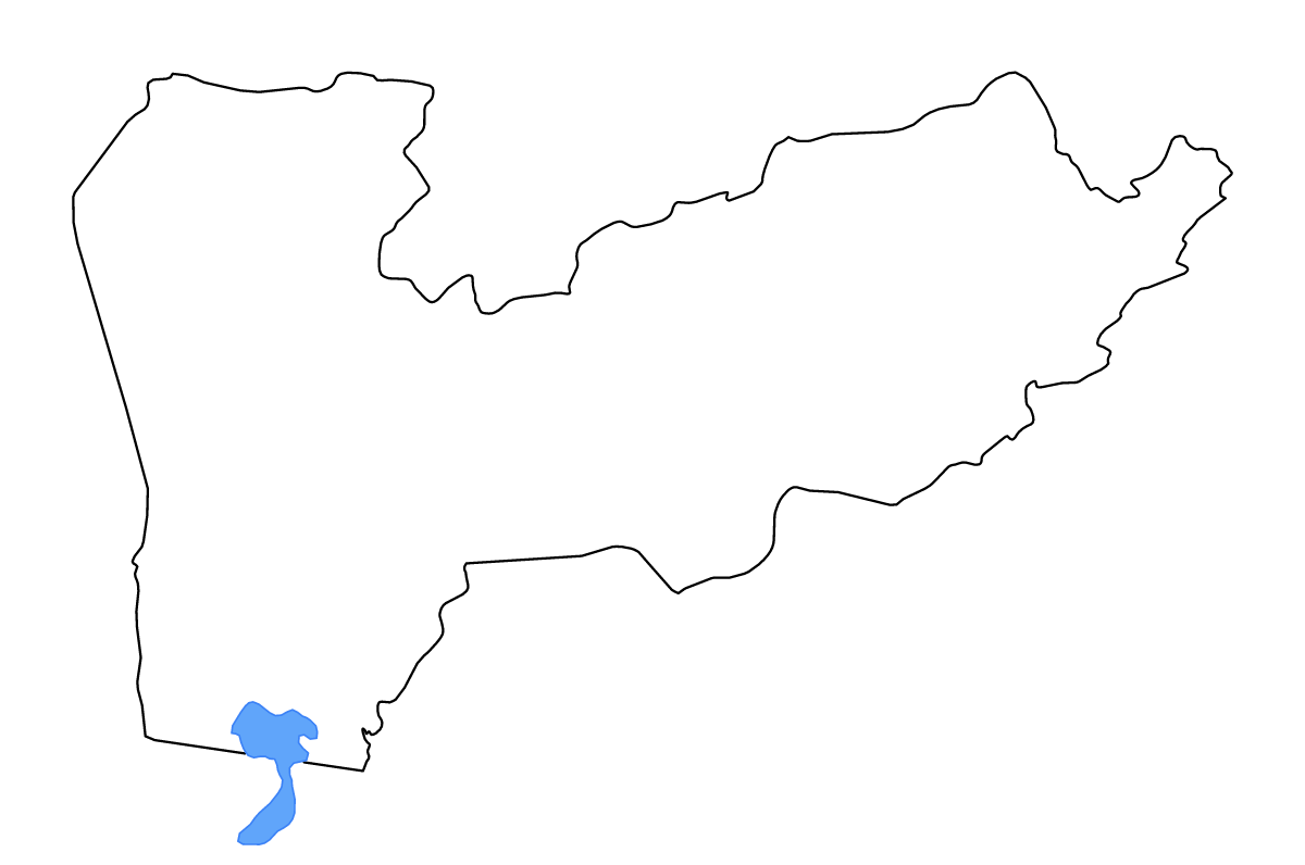 Outline map of Farah, Afghanistan with lakes and rivers.