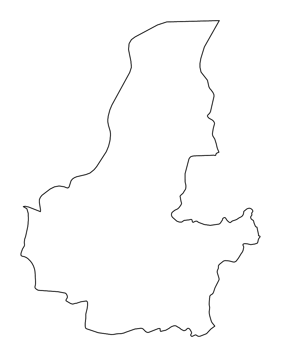 Mapa de contorno de Faryab, Afghanistan con ríos.