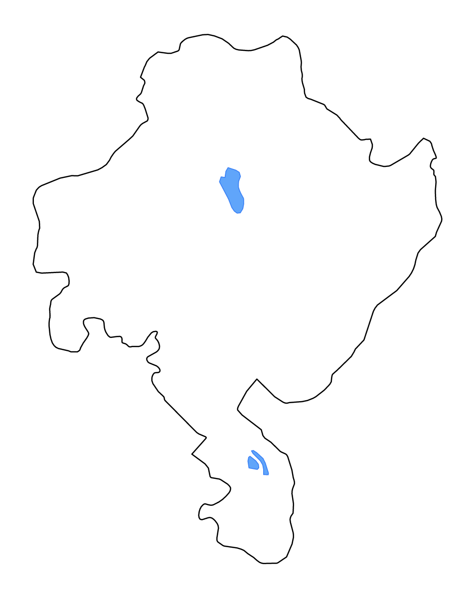 Mapa de contorno de Ghazni, Afghanistan con lagos y ríos.