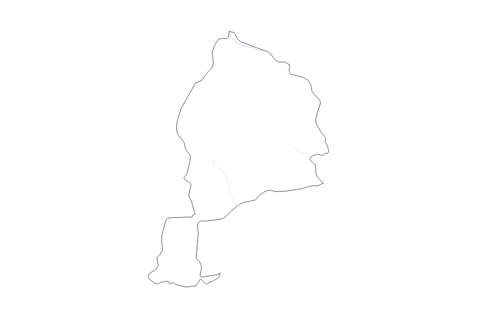 Carte de Jowzjan, Afghanistan de type contour et rivières pour Asie, montrant contour et rivières avec des limites nettes.