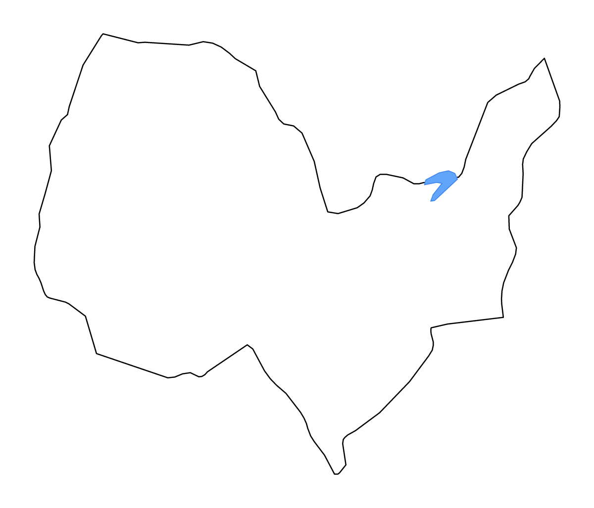 Mapa de contorno de Kabul, Afghanistan con lagos y ríos.
