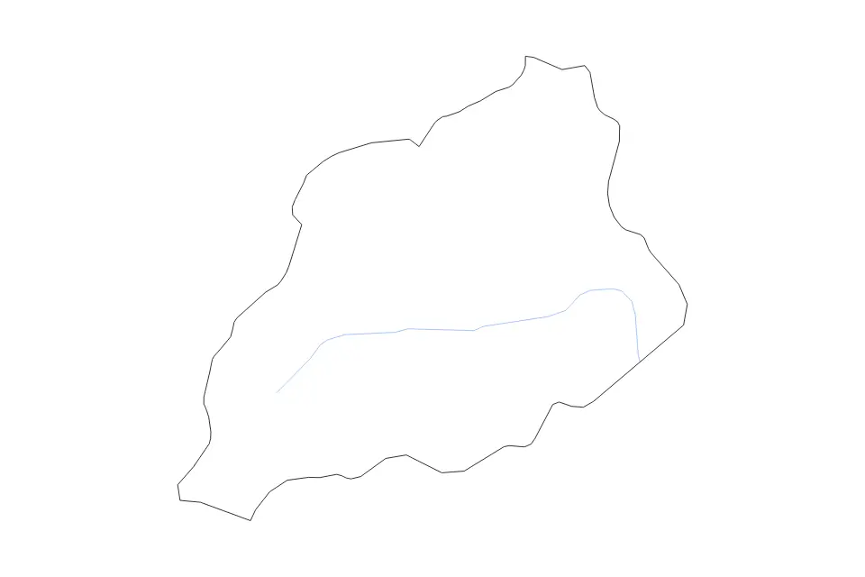 Mapa de Khost, Afghanistan de tipo contorno y ríos para Asia, con contorno y ríos con límites limpios.
