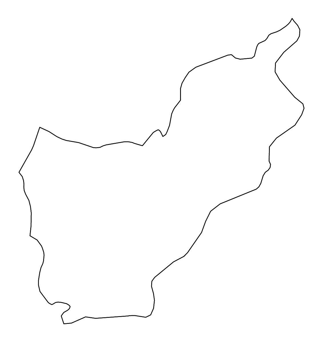 Carte de contour de Kunar, Afghanistan avec rivières.
