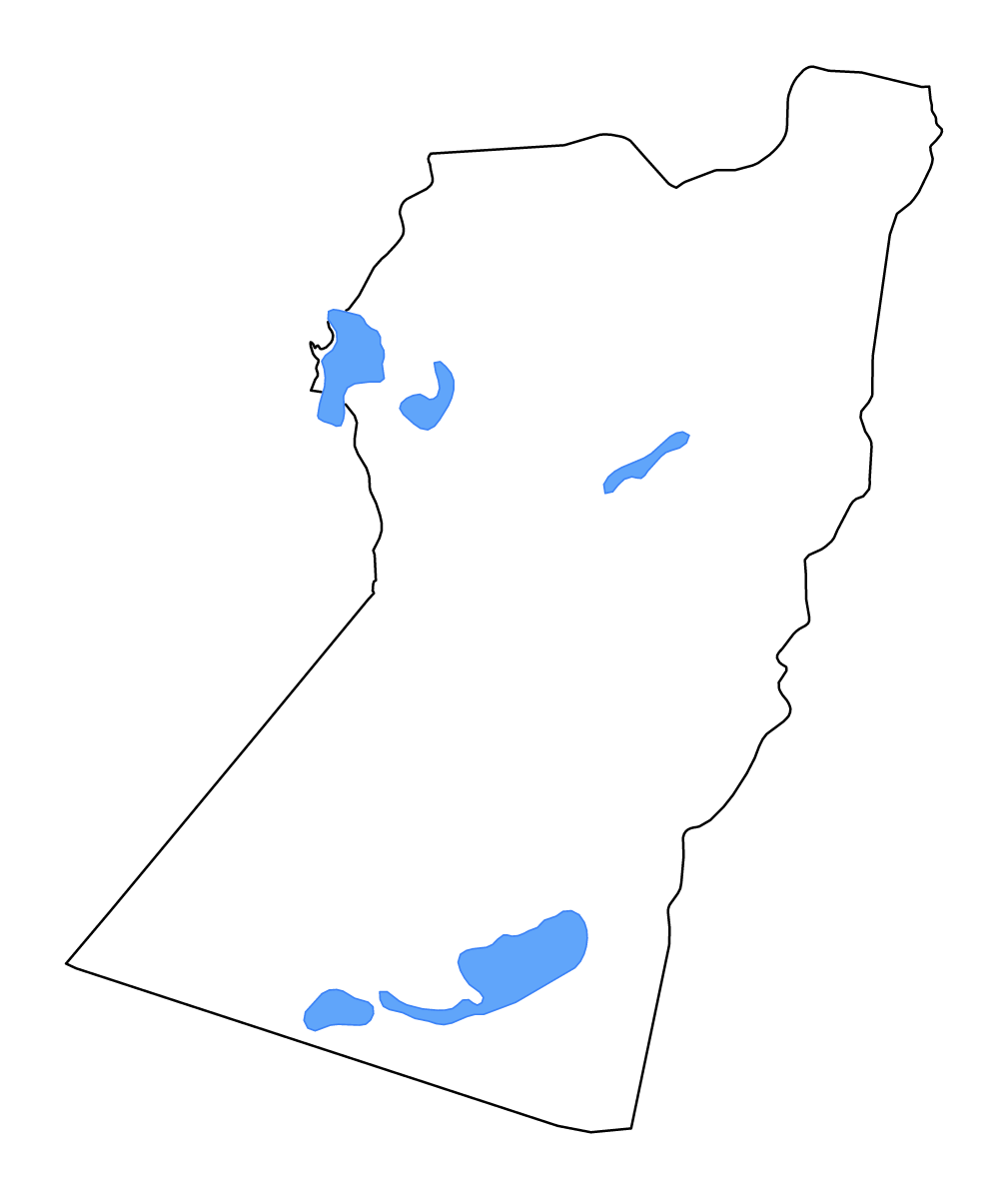 Carte de contour de Nimruz, Afghanistan avec lacs et rivières.