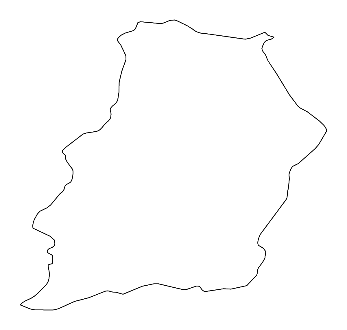 Mapa de contorno de Samangan, Afghanistan con ríos.