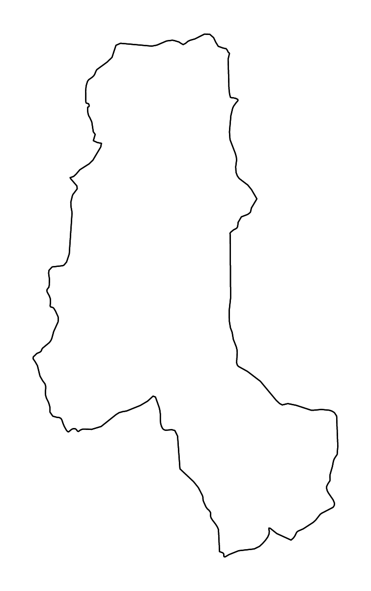 Mapa de contorno de Takhar, Afghanistan con ríos.