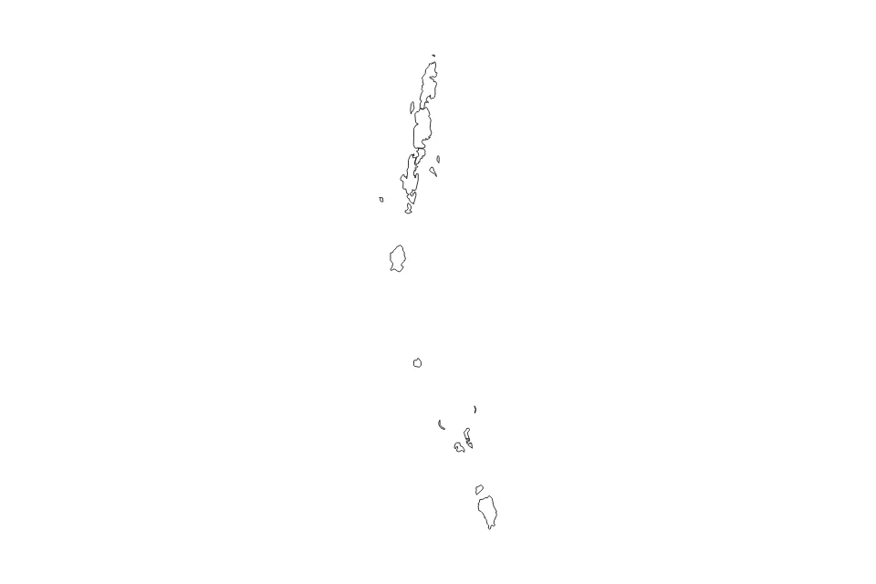 Aperçu de la carte de contour de Andaman And Nicobar Islands