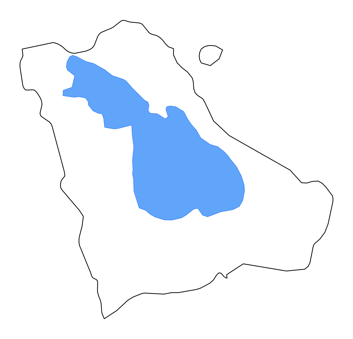 Mapa de contorno de Gegharkunik, Armenia con lagos y ríos.