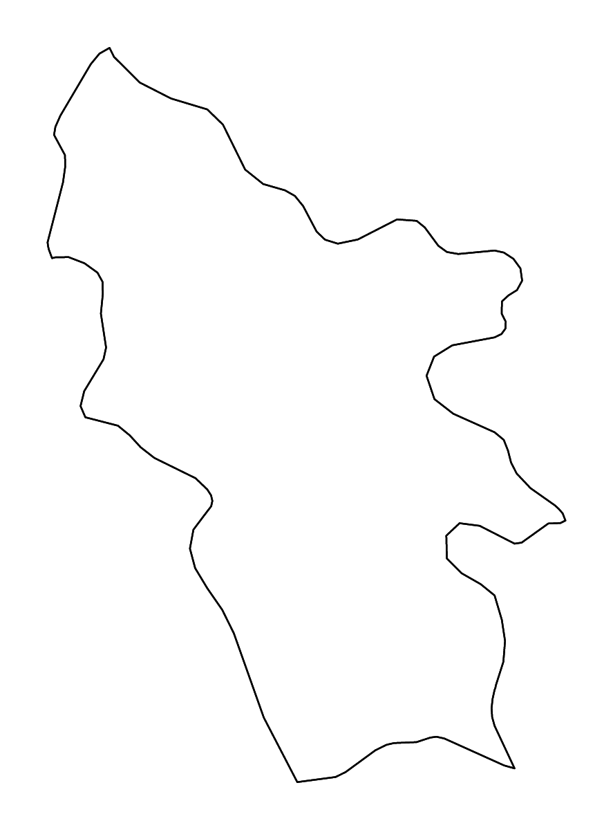 Outline map of Syunik, Armenia with rivers.
