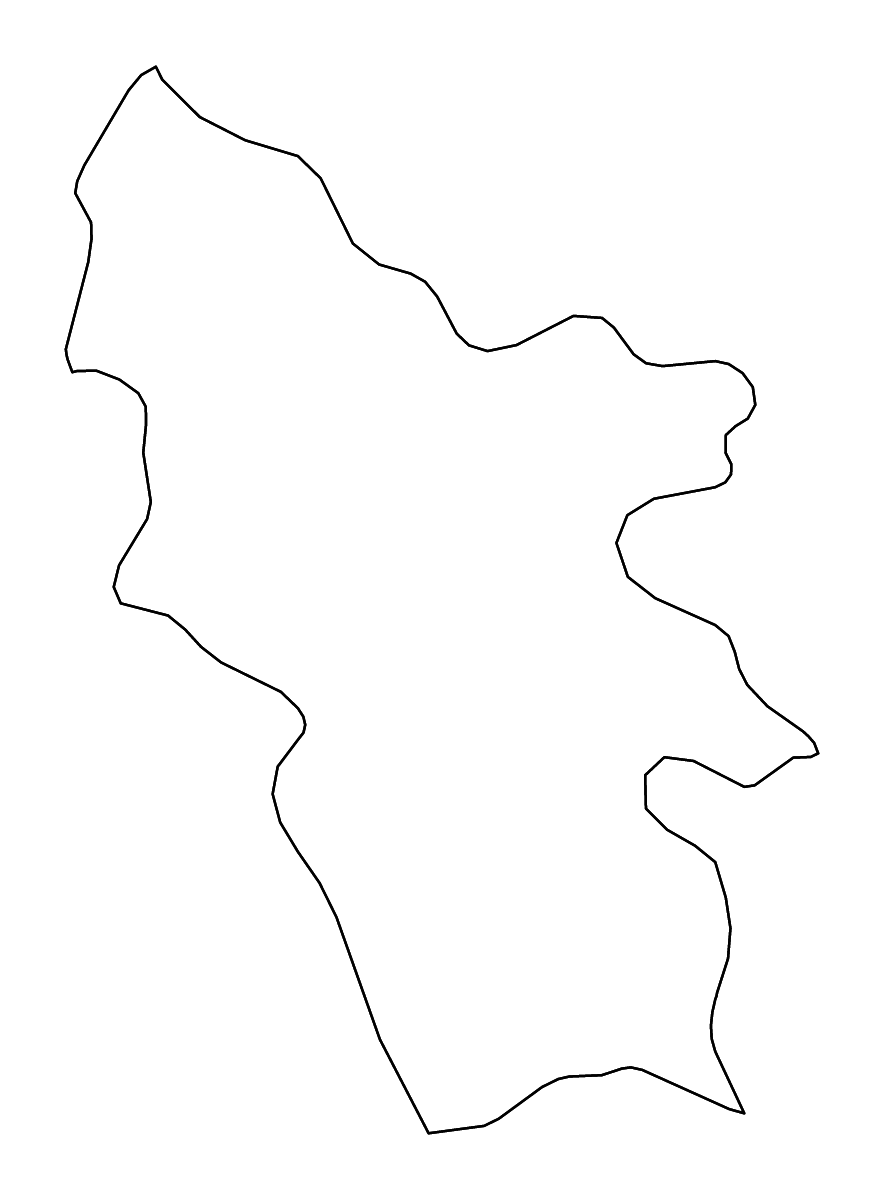 Mapa de contorno de Syunik, Armenia con ríos.