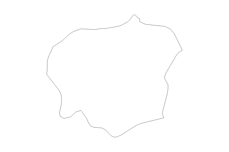 Outline map of Vayots Dzor, Armenia with subdivision borders.