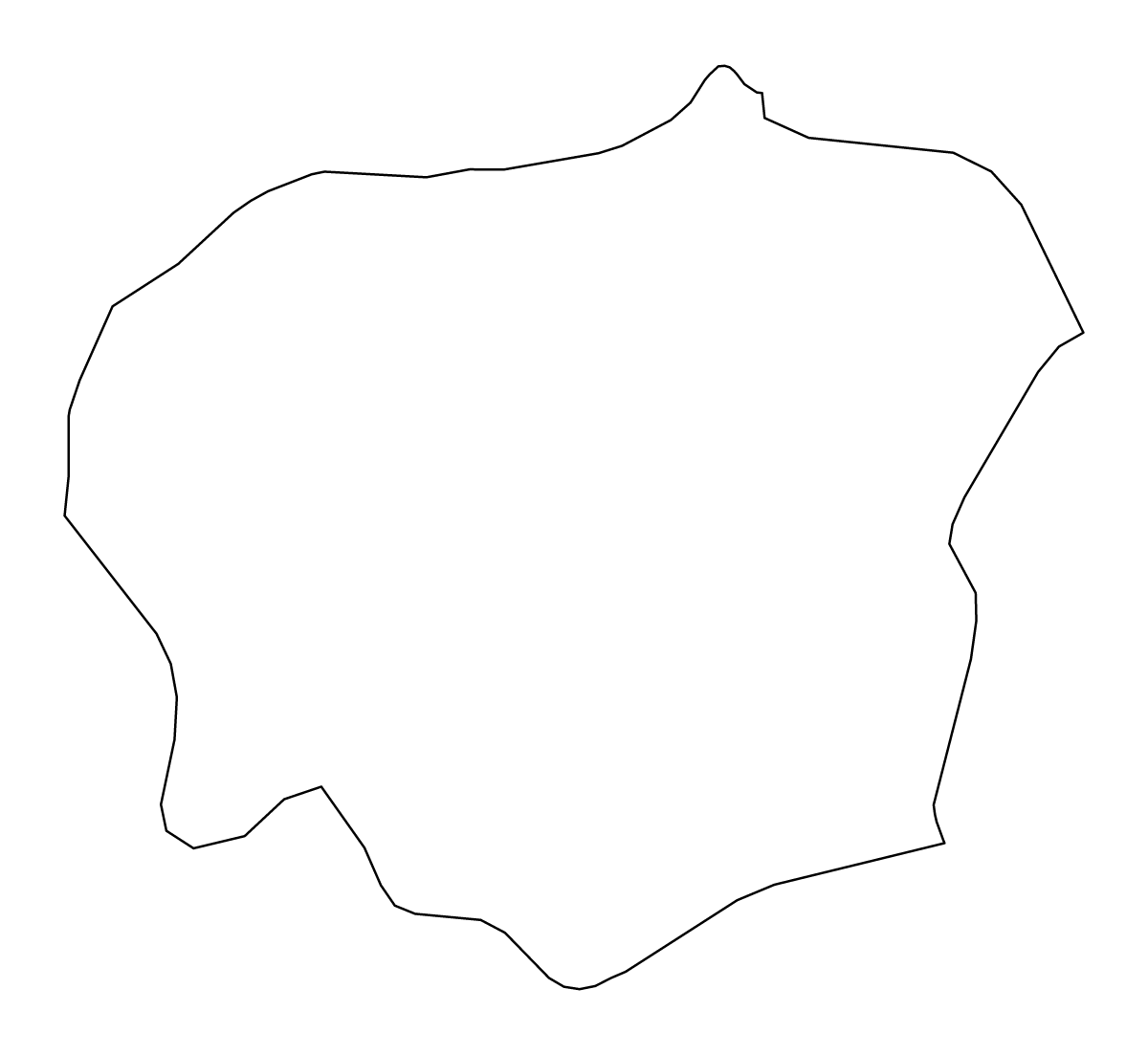 Mapa de contorno de Vayots Dzor, Armenia.
