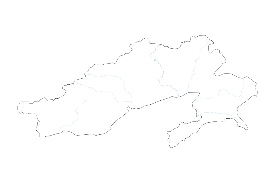 Aperçu de la carte de contour de Arunachal Pradesh