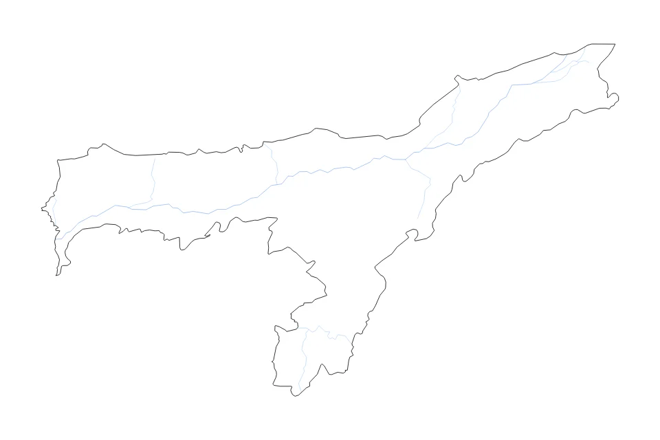 Aperçu de la carte de contour de Assam
