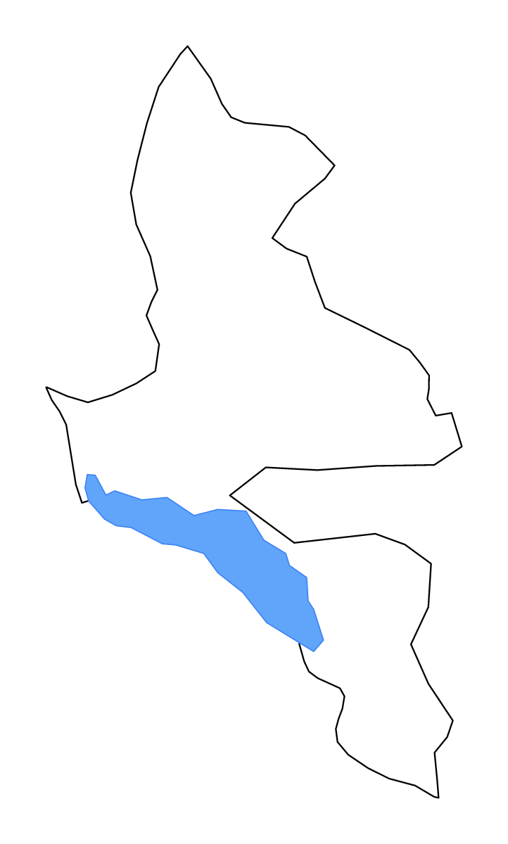 Mapa de contorno de Babek, Azerbaijan con lagos y ríos.