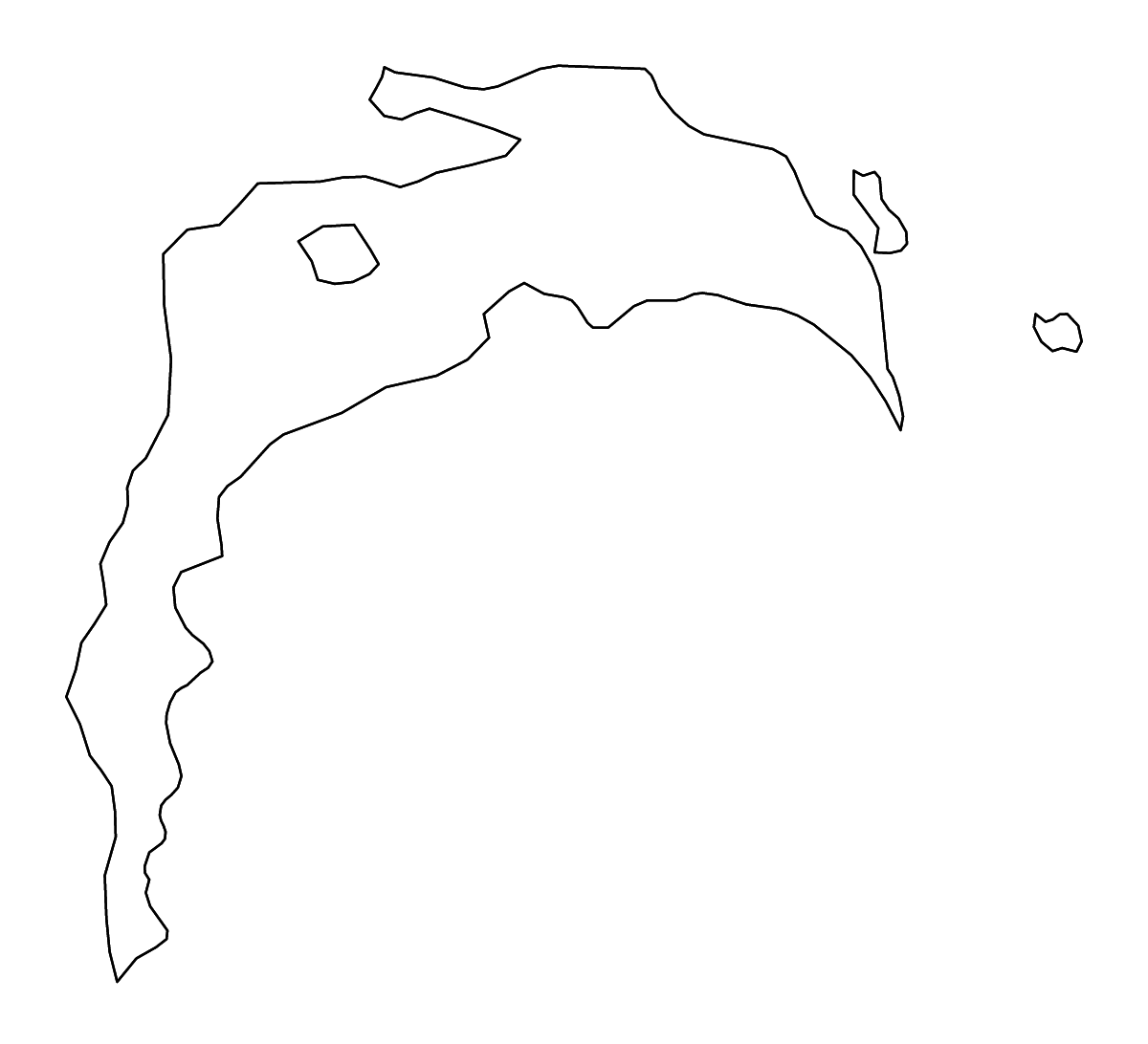 Mapa de contorno de Baku, Azerbaijan con ríos.