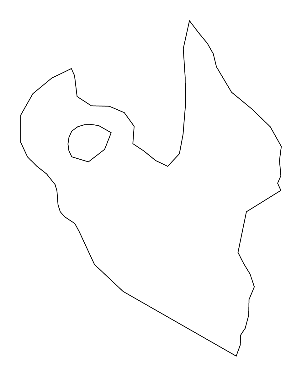Outline map of Gadabay District, Azerbaijan.