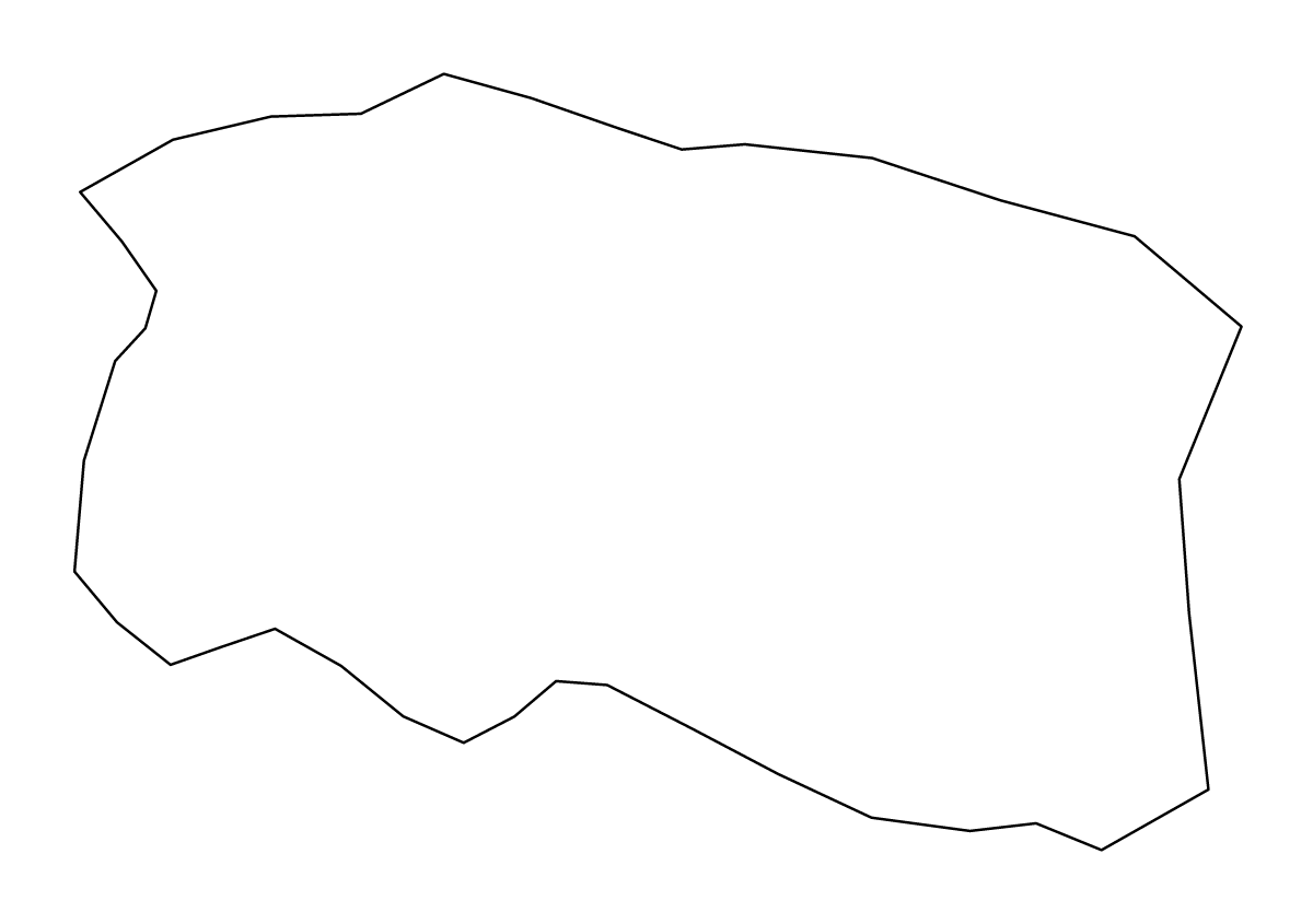 Outline map of Goychay District, Azerbaijan.