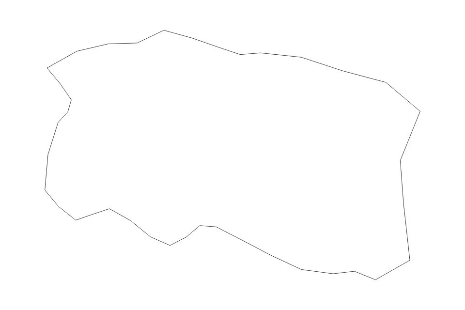 Outline map of Goychay District, Azerbaijan with subdivision borders.