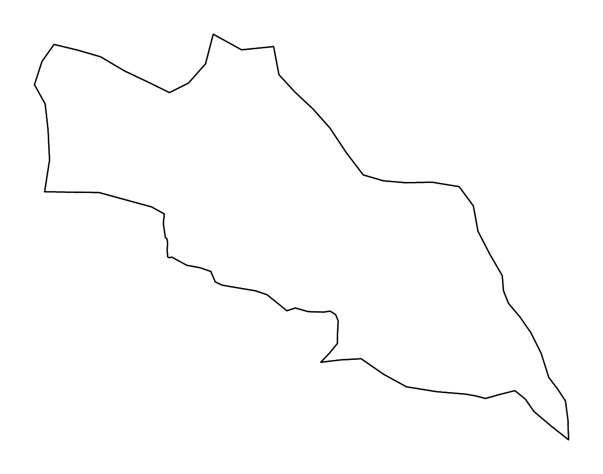 Outline map of Hajigabul District, Azerbaijan with rivers.