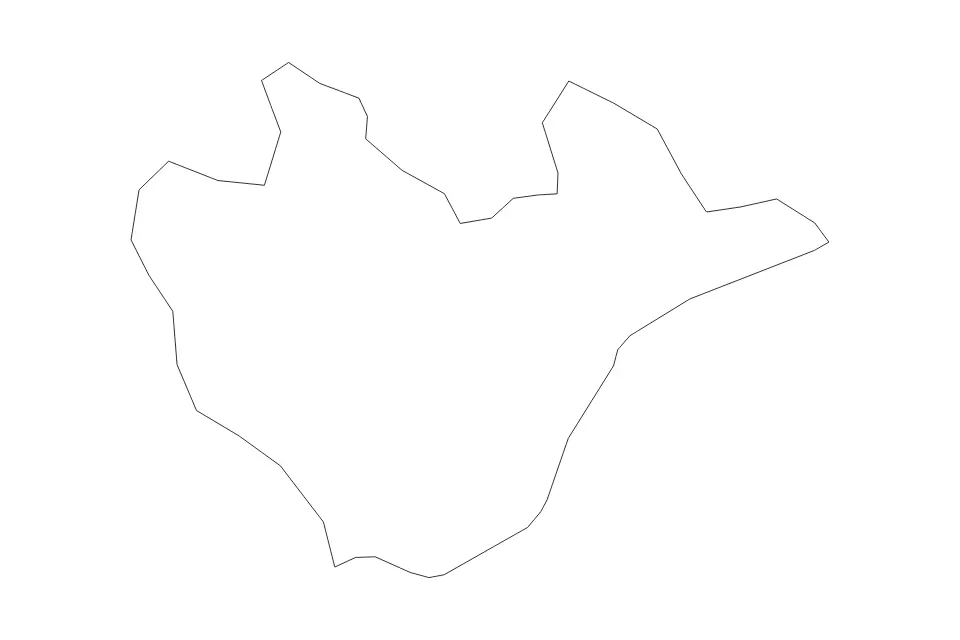 Outline map of Jabrayil District, Azerbaijan with subdivision borders.