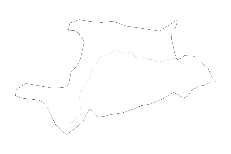 Mapa de Kalbajar, Azerbaijan de tipo contorno y ríos para Asia, con contorno y ríos con límites limpios.