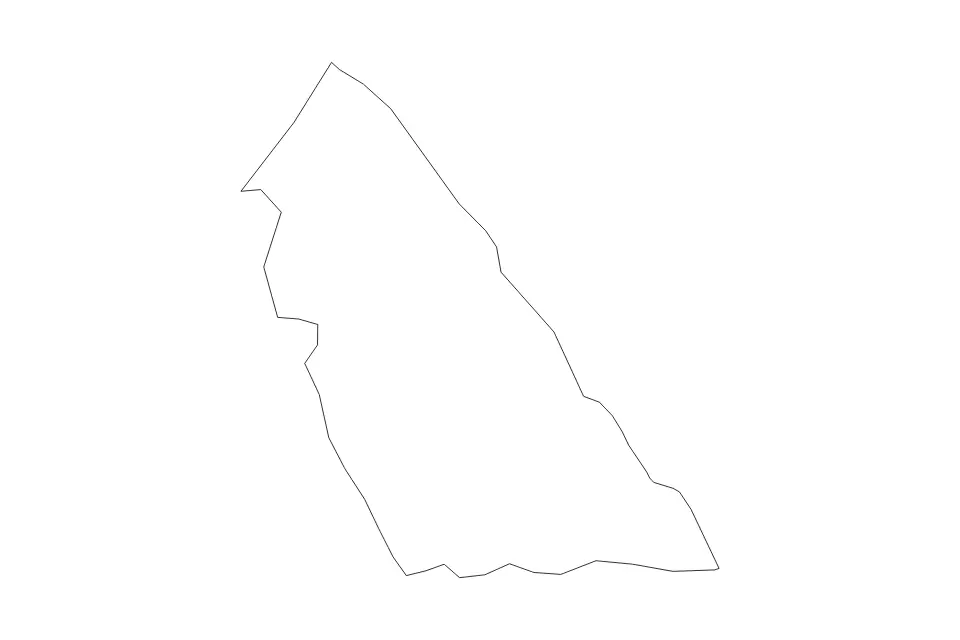 Outline map of Khachmaz District, Azerbaijan with subdivision borders.