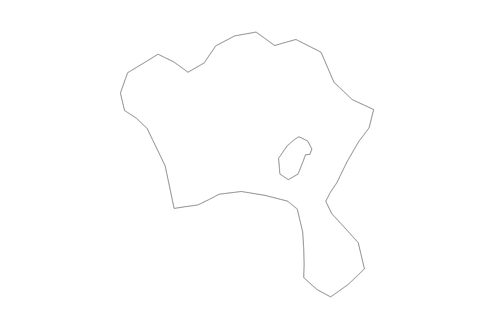 Outline map of Khojali District, Azerbaijan with subdivision borders.