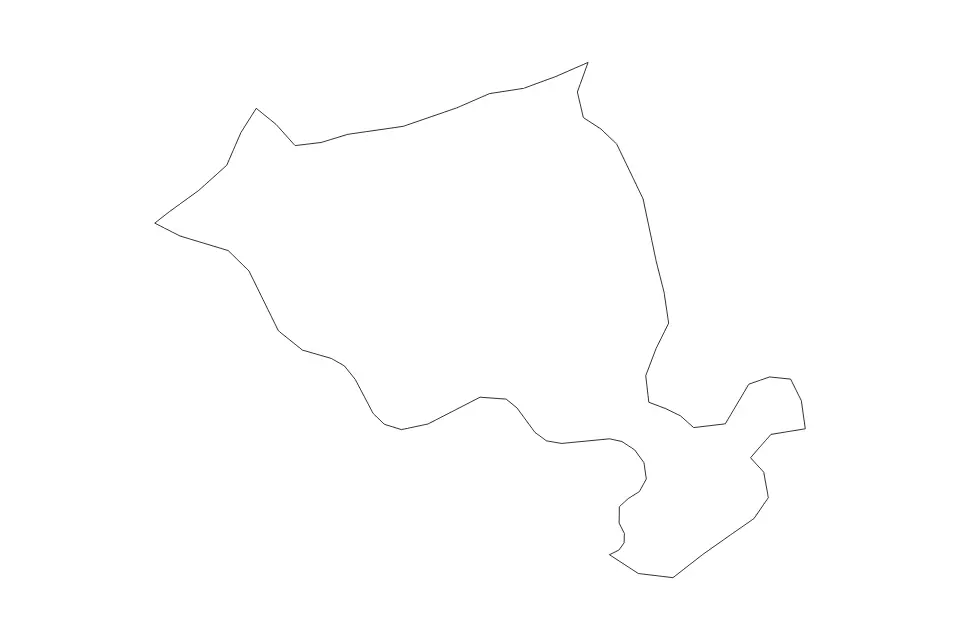 Outline map of Lankaran District (1735), Azerbaijan with subdivision borders.