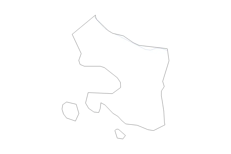 Outline map of Qazax District, Azerbaijan with subdivision borders and rivers.