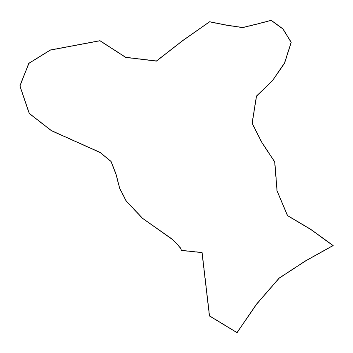 Mapa de contorno de Qubadli, Azerbaijan con ríos.