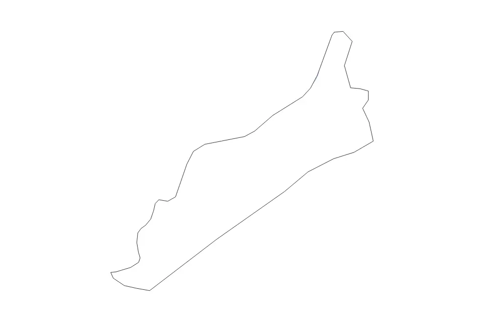 Outline map of Qusar District, Azerbaijan with subdivision borders and rivers.