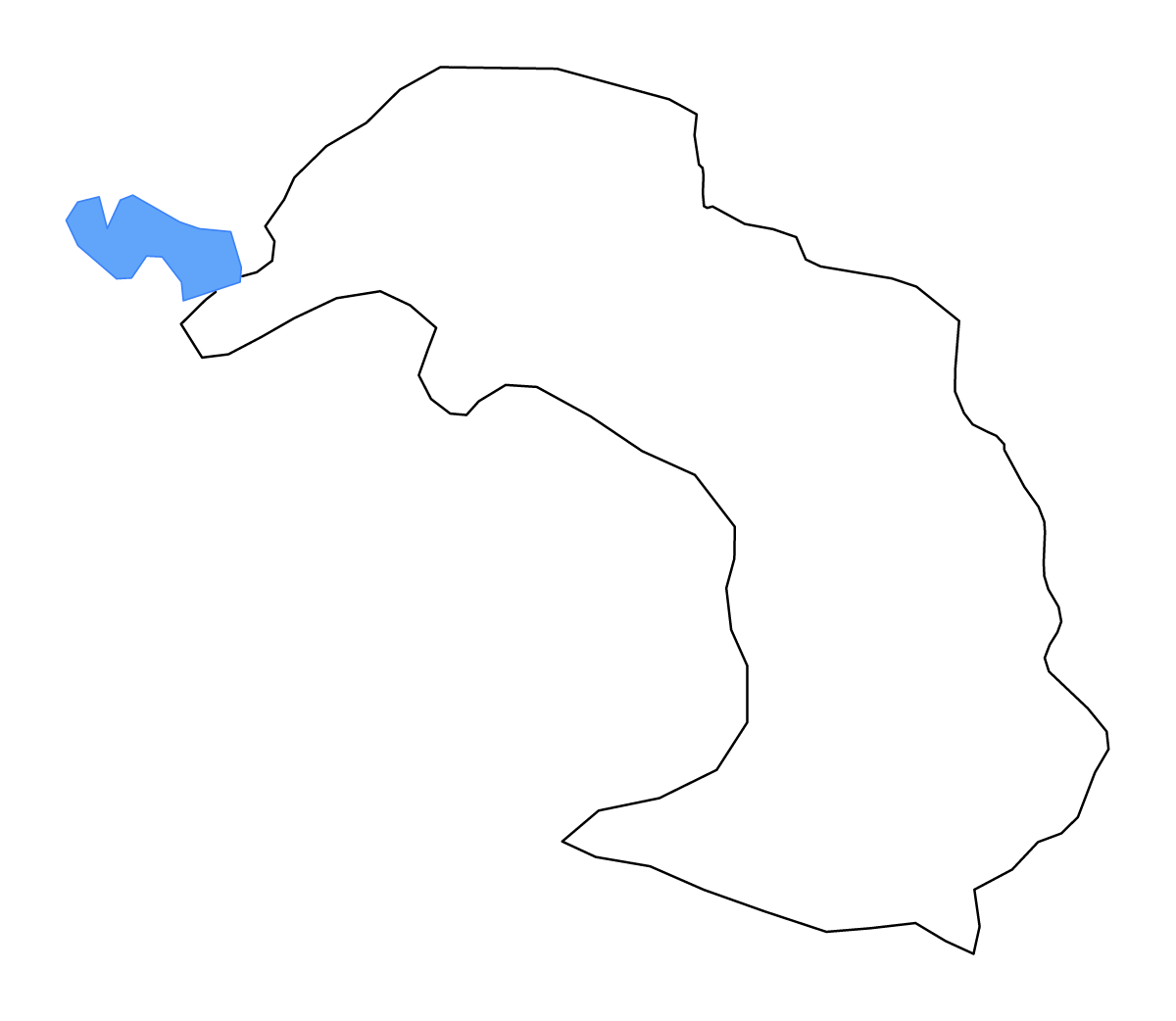 Mapa de contorno de Sabirabad, Azerbaijan con lagos y ríos.