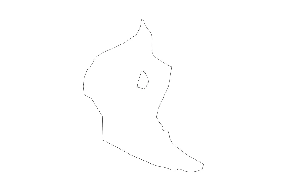 Mapa de Sheki, Azerbaijan de tipo contorno para Asia, con contorno con límites limpios.
