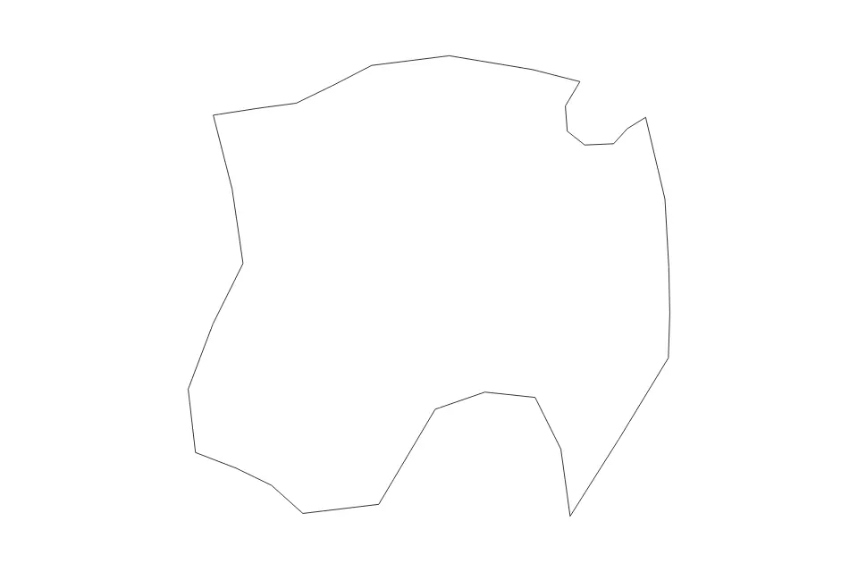 Outline map of Susa District, Azerbaijan with subdivision borders.