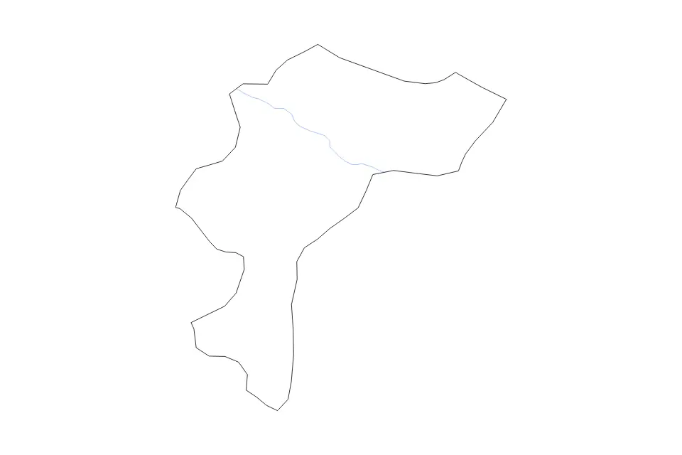 Mapa de Tovuz, Azerbaijan de tipo contorno y ríos para Asia, con contorno y ríos con límites limpios.